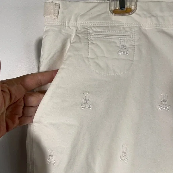 Mens Psycho Bunny Embroidered Graphic Shorts Cotton Spandex 38 - Picture 3 of 7